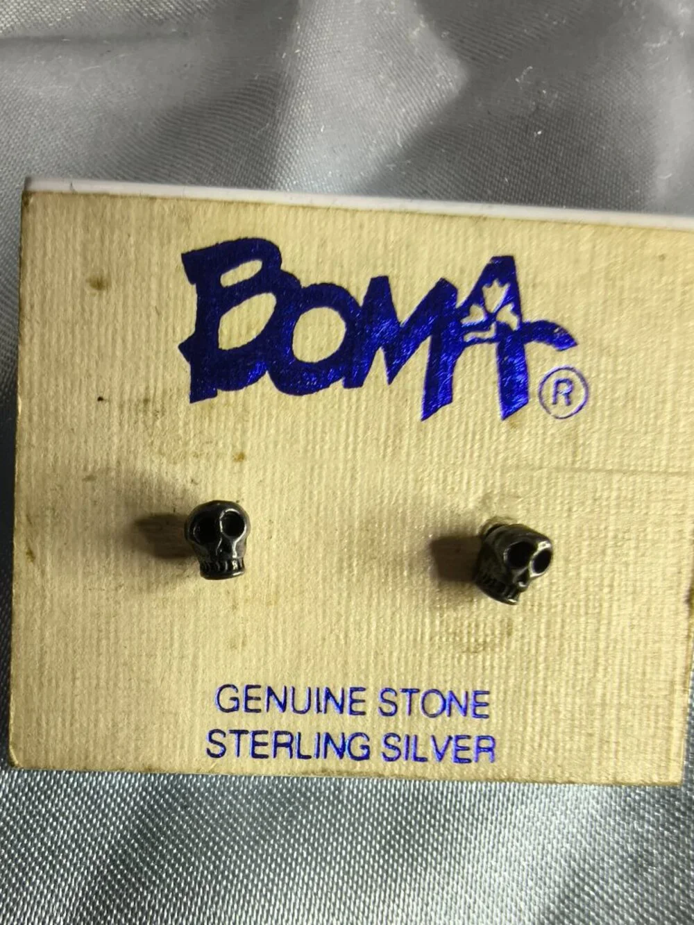 Sterling 925 Boma Skull Head Earrings